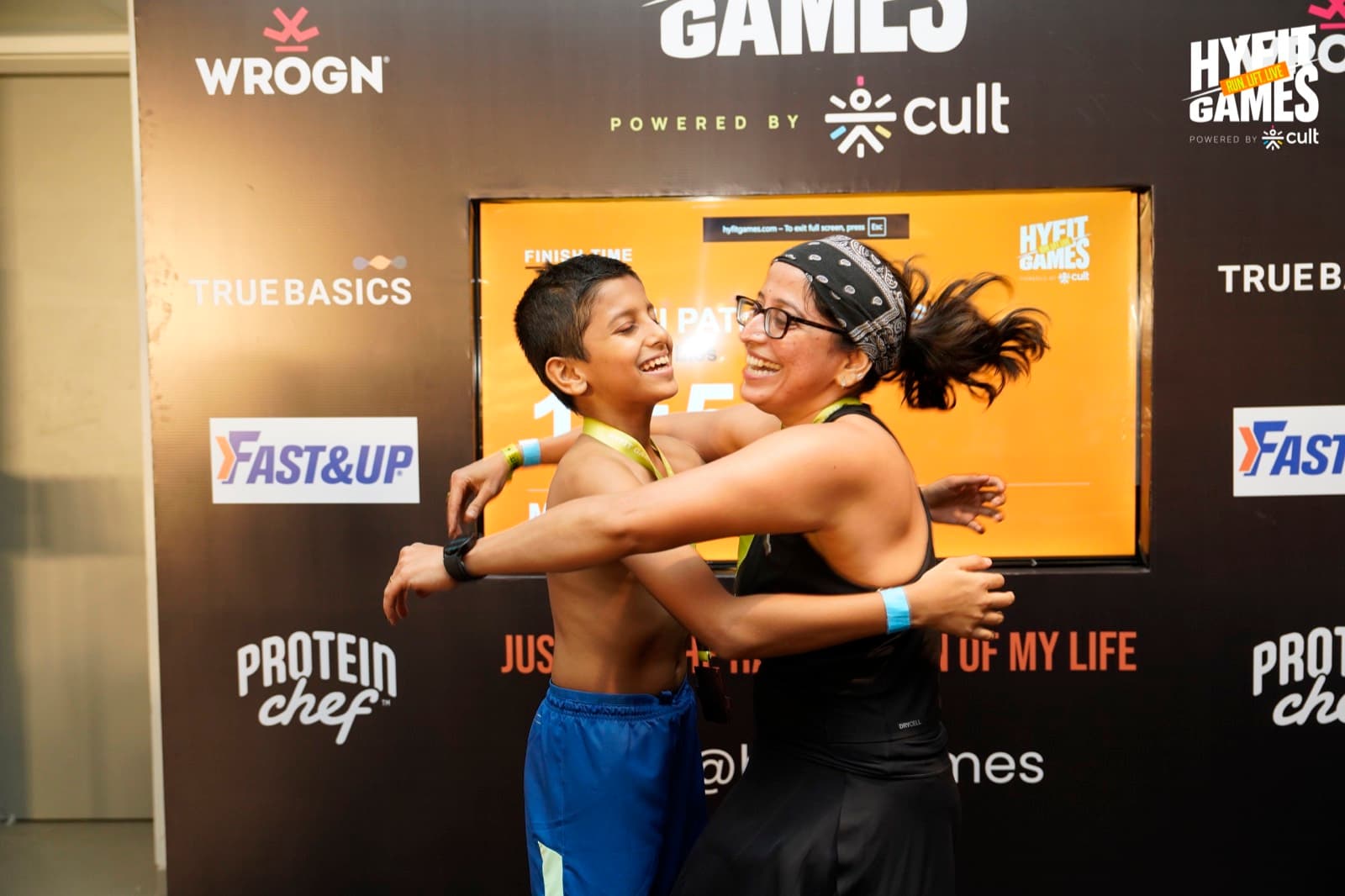 Athletes at a Hyfit Games hybrid fitness race in India